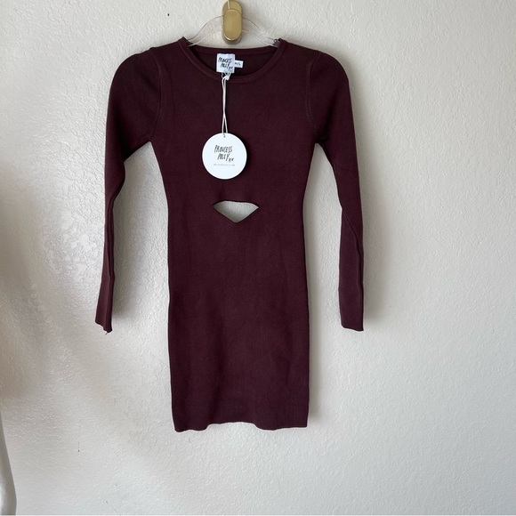 NEW Princess Polly SERENITY MINI DRESS BROWN size L - Picture 2 of 9